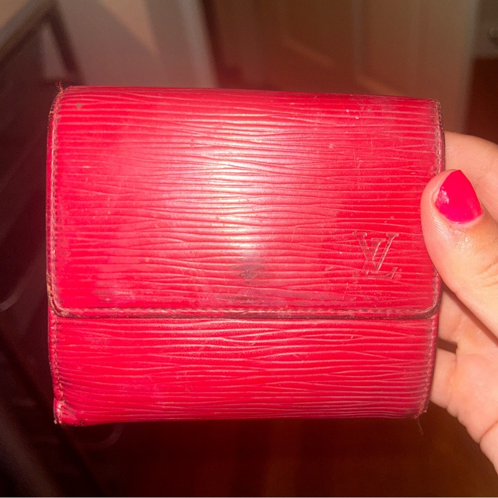 Louis Vuitton Authentic red leather wallet